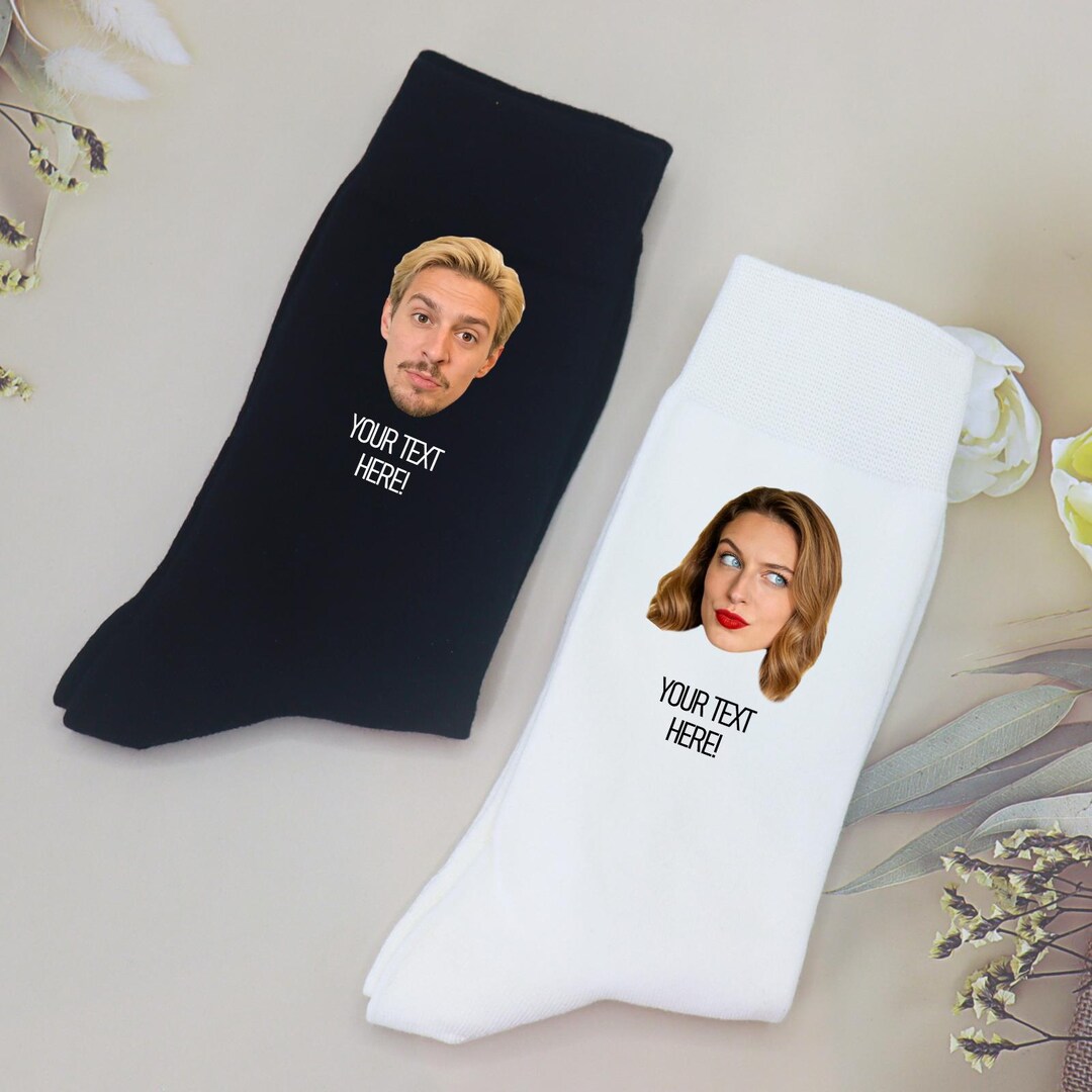 Personalized Photo Socks, Custom Face Socks, Custom Text Socks, Funny ...