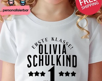 Personalisiertes T-Shirt für Kinder, Erstklässler Shirt, Schulkind 2024 Shirt, Kinder geschenk, Schulanfang Shirt, Geschenk zur Einschulung