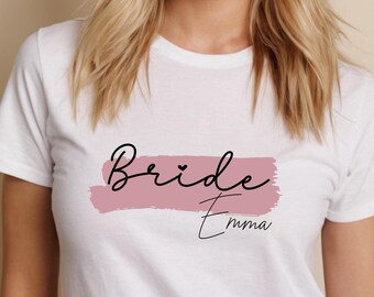 Personalized Bride Crew Shirt, Bachelorette Party Cotton Tee