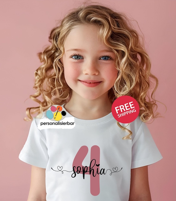 Personalisiertes Geburtstagsshirt für Mädchen & Jungen, Geburtstagsshirt, Kindergeburtstag, Kindershirt, Statement T-Shirt, 1-16 Geburtstag