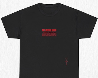 Travis Scott Album Tee Days Before Rodeo T-shirt Minimalistisch Streetwear Graphic T-shirt Cactus Jack Mixtape Shirt