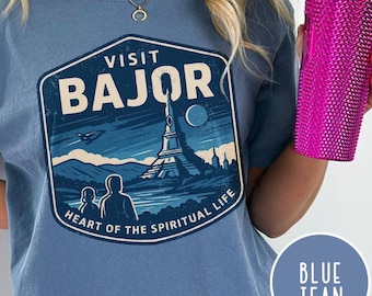 Visit Bajor travel patch T-Shirt | Star Trek inspired space tourism design
