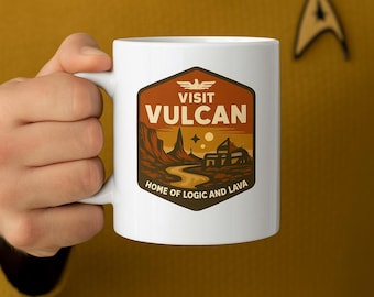 Vulcan Travel Patch Mug | Ceramic Star Trek Inspired Science Fiction Coffee Cup