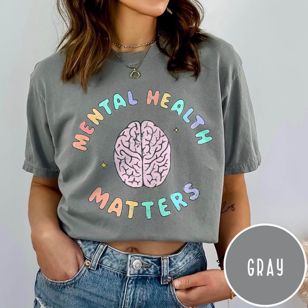 Mental Health Matters Shirt, Pastel Brain Graphic Tee - Etsy