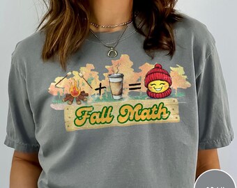 Fall Math Campfire T-Shirt: Happy Camper Comfort Colors Tee