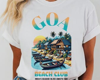 GOA Beach Club T-shirt: Art Deco Indian Tourism Tee