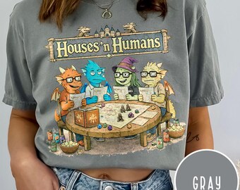 Retro D&D Tee, Houses and Humans, RPG Nostalgia