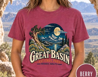 Great Basin National Park T-Shirt | Moonlight Mountain Landscape
