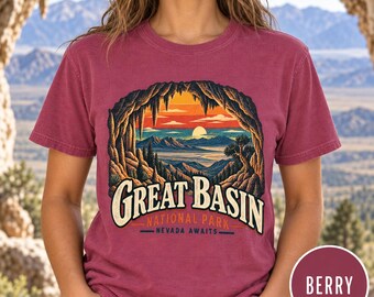 Great Basin Landscape T-Shirt | Cave View Sunset Mountain Scene