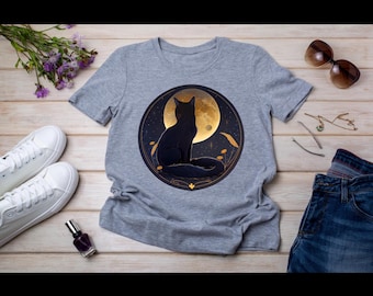 Camiseta del gato de medianoche