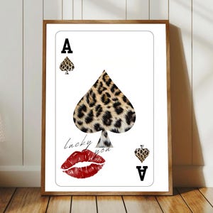 Trendy Ace of Spades Print Lucky You Poster Leopard Cheetah Print Trendy How Lucky Are We Print Aesthetic Playing Card Poster DIGITAL