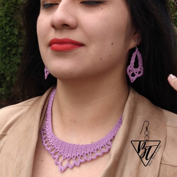 Grace Lace Necklace and Earring PDF Patterns: Crochet Jewelry, Accessories