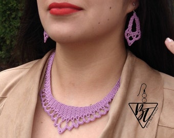 Grace Lace Necklace and Earring PDF Patterns: Crochet Jewelry, Accessories
