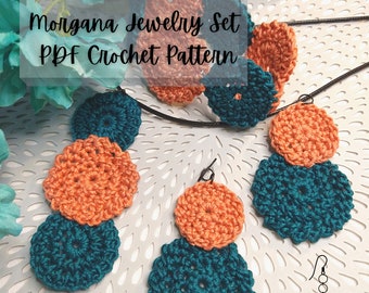 Morgana Jewelry PDF Pattern: Crochet Earrings, Bracelet, Pendant, Circle