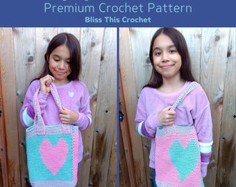 Crochet Tote Bag Carry Your Heart Colorwork PDF Pattern