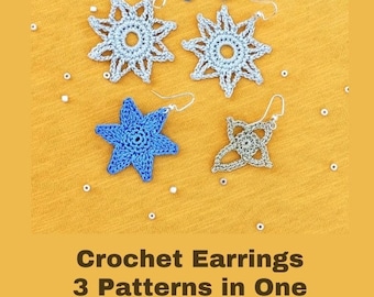Crochet Earring PDF Pattern, Bliss This Star Earrings, Decoration, Christmas Decor