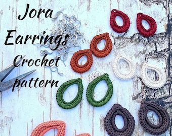 Crochet Earring PDF Pattern, Jora Earrings, 3 sizes