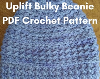 Uplift Beanie, Fitted Crocheted Hat PDF Pattern, Unisex Toque Pattern, Child, Teen, Men, Women Crocheted Hat, Digital Download