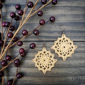 PDF Pattern: Crochet Earrings, Wildflower, Granny Square, Lace