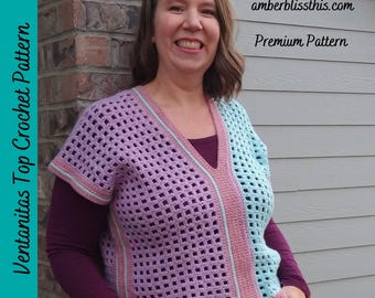 Ventanitas Crochet Top Pattern, crochet sweater