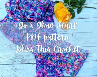 Go and Glow Crochet Scarf PDF Pattern