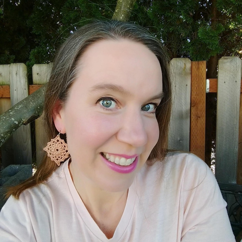 PDF Pattern: Crochet Earrings, Wildflower, Granny Square, Lace