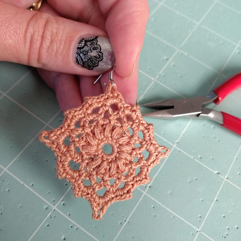 PDF Pattern: Crochet Earrings, Wildflower, Granny Square, Lace