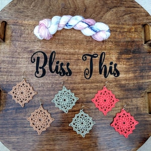 PDF Pattern: Crochet Earrings, Wildflower, Granny Square, Lace