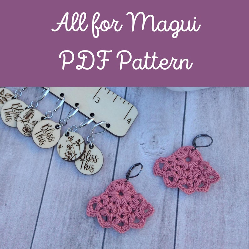 PDF Pattern: Crochet Earrings All for Magui image 0