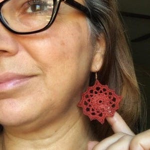 PDF Pattern: Crochet Earrings, Wildflower, Granny Square, Lace