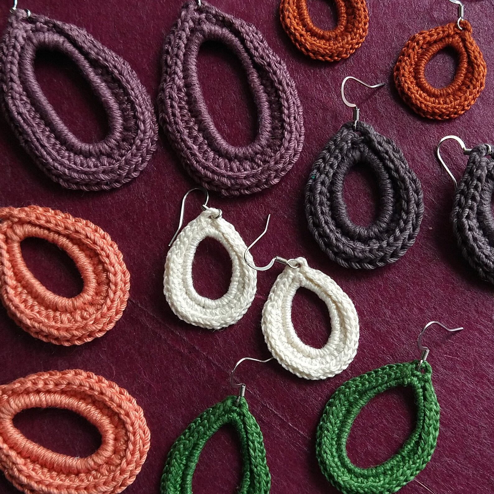 Crochet Earring PDF Pattern Jora Earrings 3 Sizes - Etsy