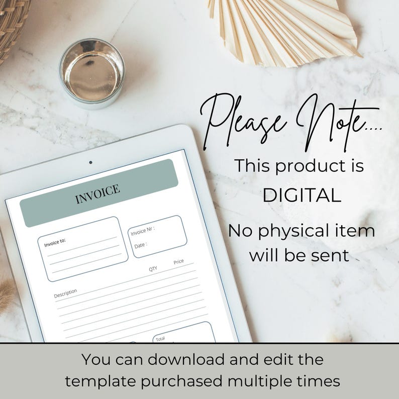 Editable Invoice Template: Printable Business Form (canva PDF) - Etsy