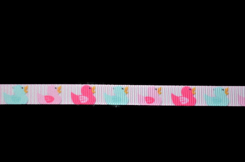 Rubber Duck Pink 38 Printed Grosgrain Ribbon Baby Shower Ribbon Nursery Ribbon Diaper Cake Ribbon Duckling Ribbon Bath Toy Ribbon