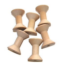 Wood Spools, Hourglass Spools, Bird Toy Parts, Large Wood Spools, 1 15/16" x 1 3/8" Spool, Wood Reel, Antique Style Spool, Blank Wood Spool