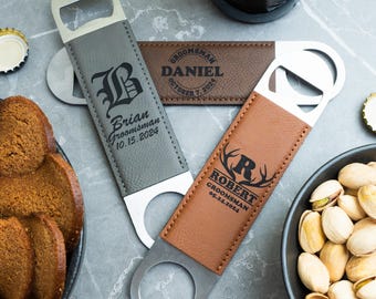 Personalized Groomsmen Bottle Opener: Custom Engraved Beer Gift