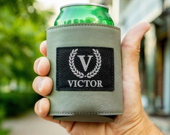 Can Coolers For Men, Unique Personalized Gifts , Bachelor Party Favors, Beverage Holder, Leather Beer Cooler, Universal Coozies For Parties
