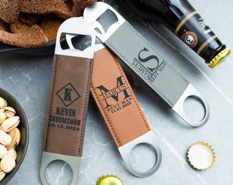 Personalized Bottle Opener, Groomsmen Proposal Gift Set, Customized Beer Opener, Best Man Gift, Male Party Favor, Home Bar Tool Gift for Men