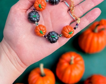 Halloween Duo-Colored Pumpkin Bracelet