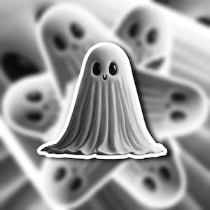 Ghost Skelly Sticker, Funny Ghost Sticker, Cool Ghost Sticker, Cute Ghost Sticker, Waterproof Vinyl Sticker