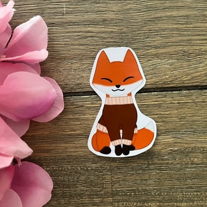 Sweater Fox Sticker | Fox Sticker | Cute Animal Sticker | Laptop and Waterbottle Sticker | Gift For Fox Lovers