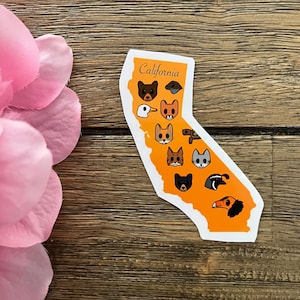 California Wildlife Sticker | State Sticker | Souvenir Sticker | Laptop and Water Bottle Sticker | Gift For Wildlife Lovers