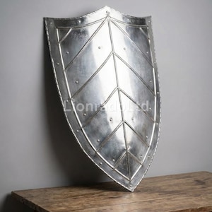 Bouclier médiéval en acier, gothique, templier, armure, bouclier, décoration murale, bouclier
