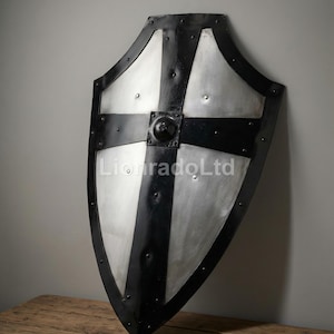 Medieval Steel Shield Gothic Templar Knight Shield Wall Decor