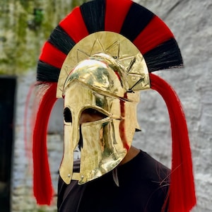 ギリシャのコリント式鎧 羽飾り付きヘルメット 中世の騎士の