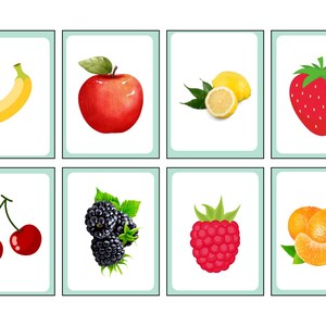 Tarjetas didácticas sobre tipos de frutas: ¡ideales para estudiantes, aulas y profesores de lenguas extranjeras!