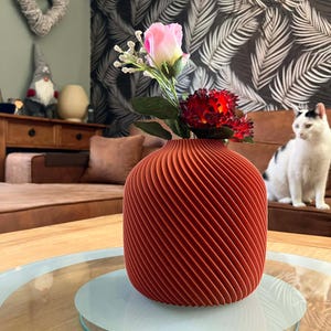 Vaso stampato in 3D, vaso per fiori secchi, complemento d'arredo moderno, regalo per lei e per lui