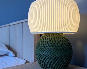 Lámpara de mesilla de noche de diseño impresa en 3D, elegante decoración para el hogar, lámpara ambiental para dormitorio y sala de estar, regalo artesanal para el hogar.