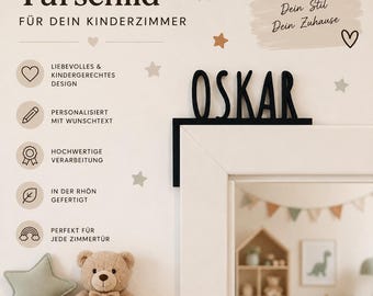 Personalisiertes Türschild für den Türrahmen, 3D gedrucktes Namensschild für Kinderzimmer, Bad oder WC