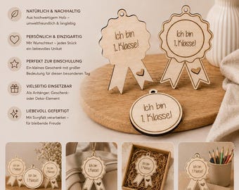 First Day of School Medal - Wooden Pendant - School Cone Pendant - Personalized Wooden Pendant for First Day of School - 2025 - Candy Cone - School Cone