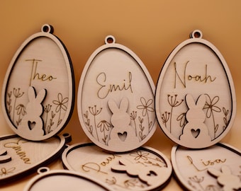 Osterdeko personalisiert aus Holz | Ostergeschenk | Anhänger Ostern mit Name | Ostern | Osteranhänger | Holzanhänger | Osternest | Osterkorb